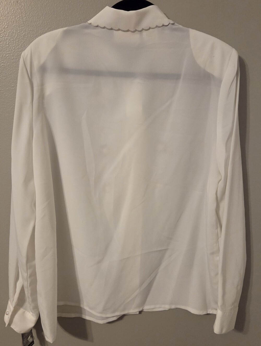 Vintage Womens Plus Size Ivory White Floral Embroidered Blouse Sz 16 Granny 90s - Picture 2 of 10
